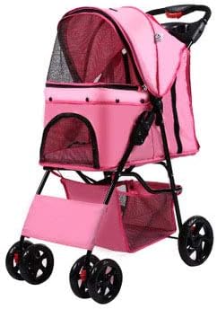Pink pet stroller