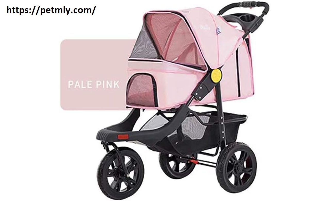 Pink pet stroller